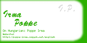 irma poppe business card